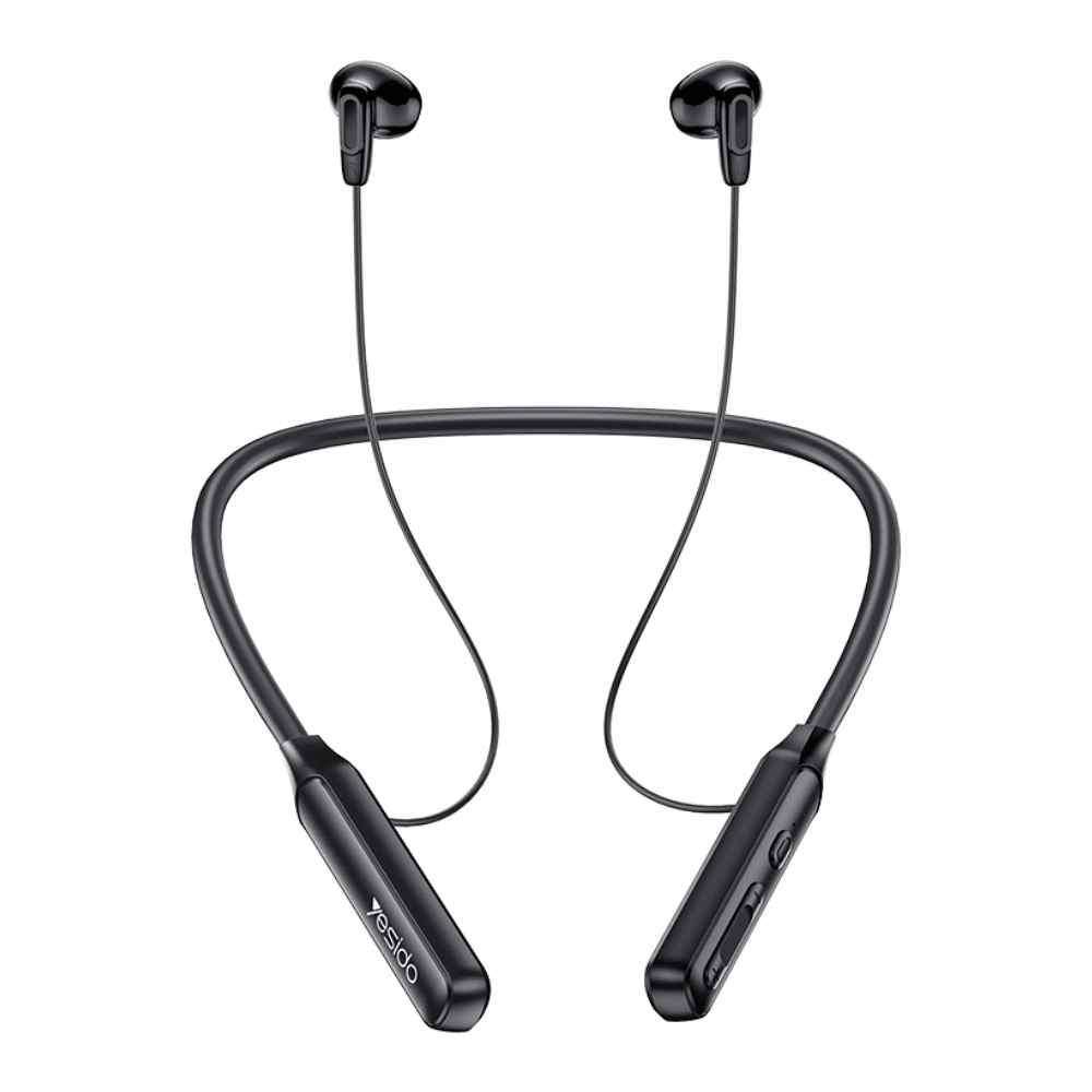 Fone de ouvido Bluetooth YSP21 BT5.3 com cancelamento de ruído em chamadas, conchas auriculares magnéticas, botões grandes e design com alça de pescoço.