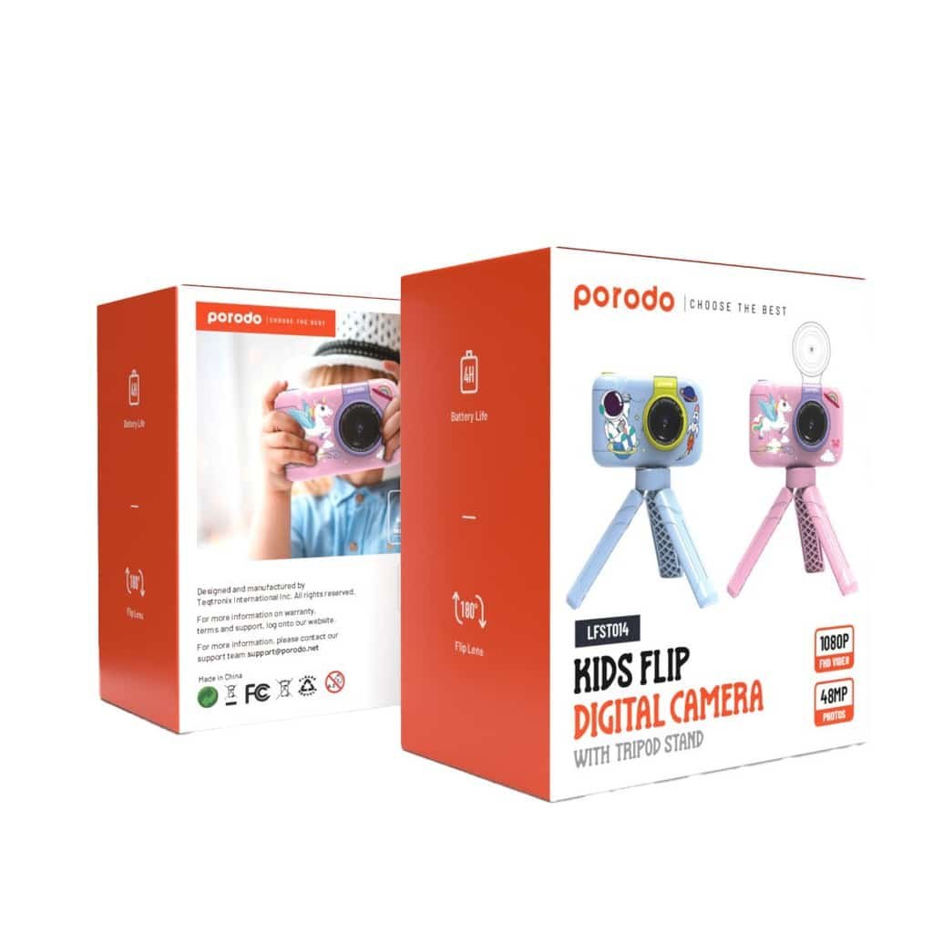 Câmera digital infantil Porodo Lifestyle com tripé - Azul - Image 3