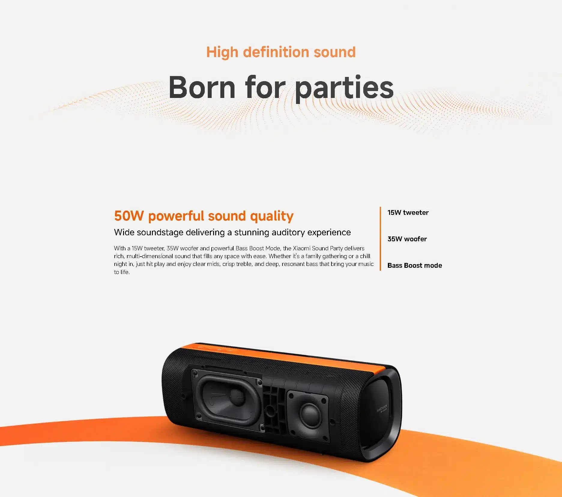 Coluna Bluetooth Xiaomi Sound Party 50W 26h Autonomia IP67 by Harman - Image 2