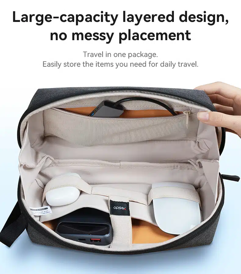 Bolsa organizadora simples e elegante com design em camadas de grande capacidade Yesido - Image 3