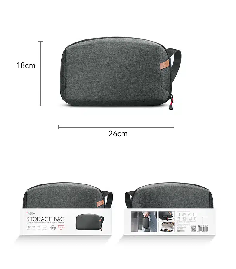 Bolsa organizadora simples e elegante com design em camadas de grande capacidade Yesido - Image 7