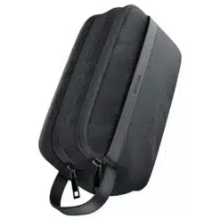 Bolsa de viagem Green Lion Tirana com tira de couro e zíperes resistentes, múltiplos compartimentos, material em couro PU e forro interno em flanela, design ergonômico e ideal para acessórios - Preta