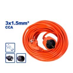 Cabo de extensão de 5 m com plugue e conector tipo Schuko Wadfow Wejag03