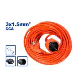 Cabo de extensão de 5 m com plugue e conector tipo Schuko Wadfow Wejag03
