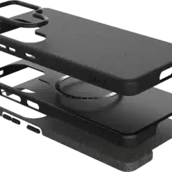 Capa Magsafe Levelo Peru em couro integral para S26 Ultra - Preta - Image 6