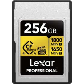 Cartão de memória Lexar Professional GOLD CFexpress 4.0 Tipo A de 256 GB