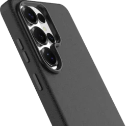 Capa Magsafe Levelo Peru em couro integral para S26 Ultra - Preta - Image 4