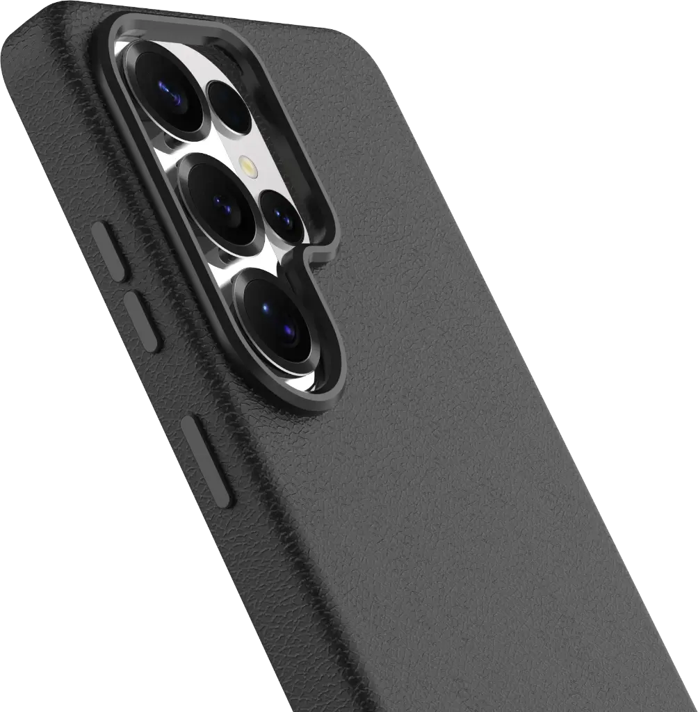 Capa Magsafe Levelo Peru em couro integral para S26 Ultra - Preta - Image 4