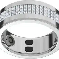 Anel Inteligente Porodo Jewels com Monitor de Saúde, 18,2 mm, 5 dias de duração da bateria, Modo Esportivo, Monitor de Sono, Frequência Cardíaca e Temperatura Corporal, Contador de Calorias, Oxigenação Sanguínea, Ciclo Menstrual - Prata