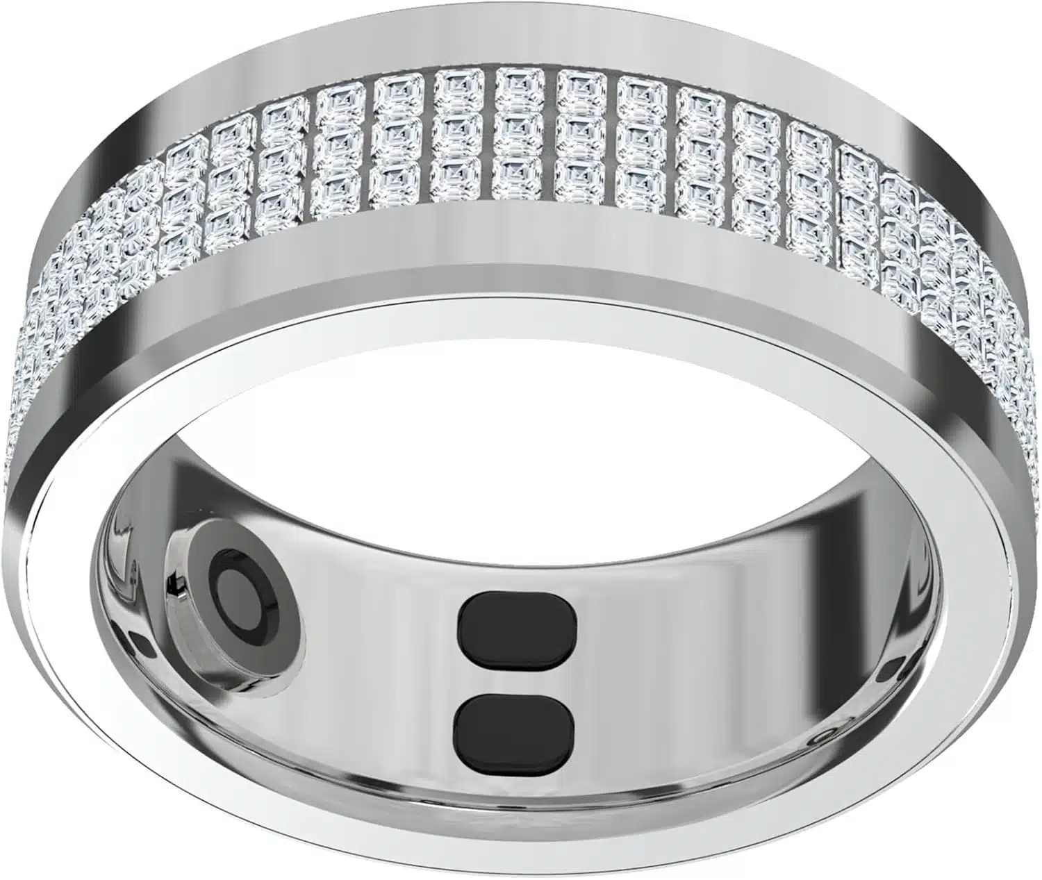Anel Inteligente Porodo Jewels com Monitor de Saúde, 18,2 mm, 5 dias de duração da bateria, Modo Esportivo, Monitor de Sono, Frequência Cardíaca e Temperatura Corporal, Contador de Calorias, Oxigenação Sanguínea, Ciclo Menstrual - Prata