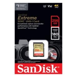 Cartão de Memória SDXC SANDISK Extreme 256GB (180MB/s) UHS-I, U3, V30 luanda