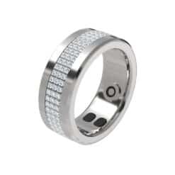 Anel Inteligente Porodo Jewels com Monitor de Saúde, 18,2 mm, 5 dias de duração da bateria, Modo Esportivo, Monitor de Sono, Frequência Cardíaca e Temperatura Corporal, Contador de Calorias, Oxigenação Sanguínea, Ciclo Menstrual - Prata