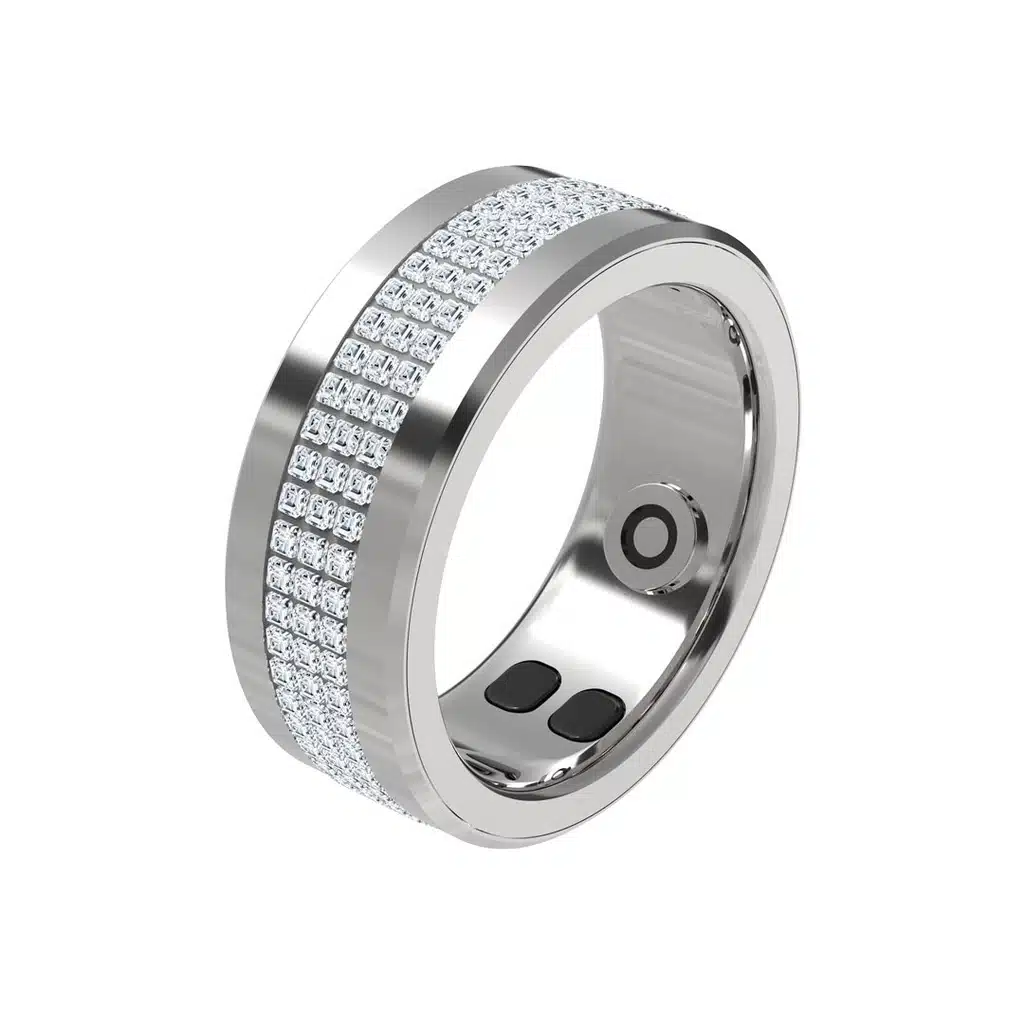Anel Inteligente Porodo Jewels com Monitor de Saúde, 18,2 mm, 5 dias de duração da bateria, Modo Esportivo, Monitor de Sono, Frequência Cardíaca e Temperatura Corporal, Contador de Calorias, Oxigenação Sanguínea, Ciclo Menstrual - Prata