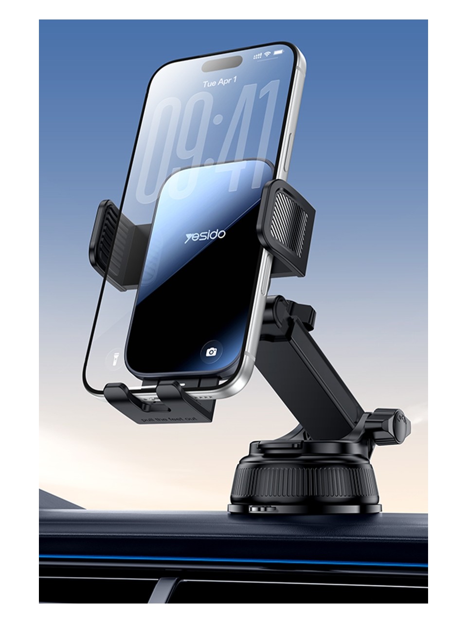 Suporte para Telefone com Ventosa de Vidro Ajustável em Altura e Rotação de 360 Graus, Anti-choque - Image 4