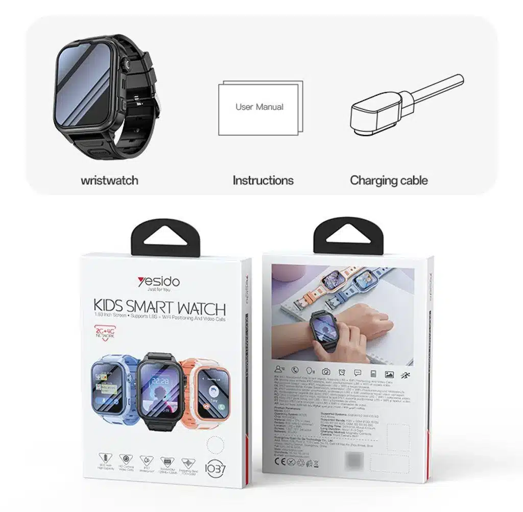 Relógio inteligente infantil 4G à prova d'água IP67 com GPS, chamadas de vídeo e função SOS YESIDO - Image 2