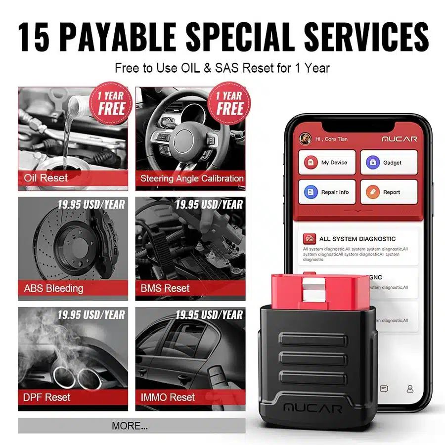 Scanner Automóvel Mucar BT200 PRO OBD 2 Ferramenta de Diagnóstico Automotivo Completa - Image 4