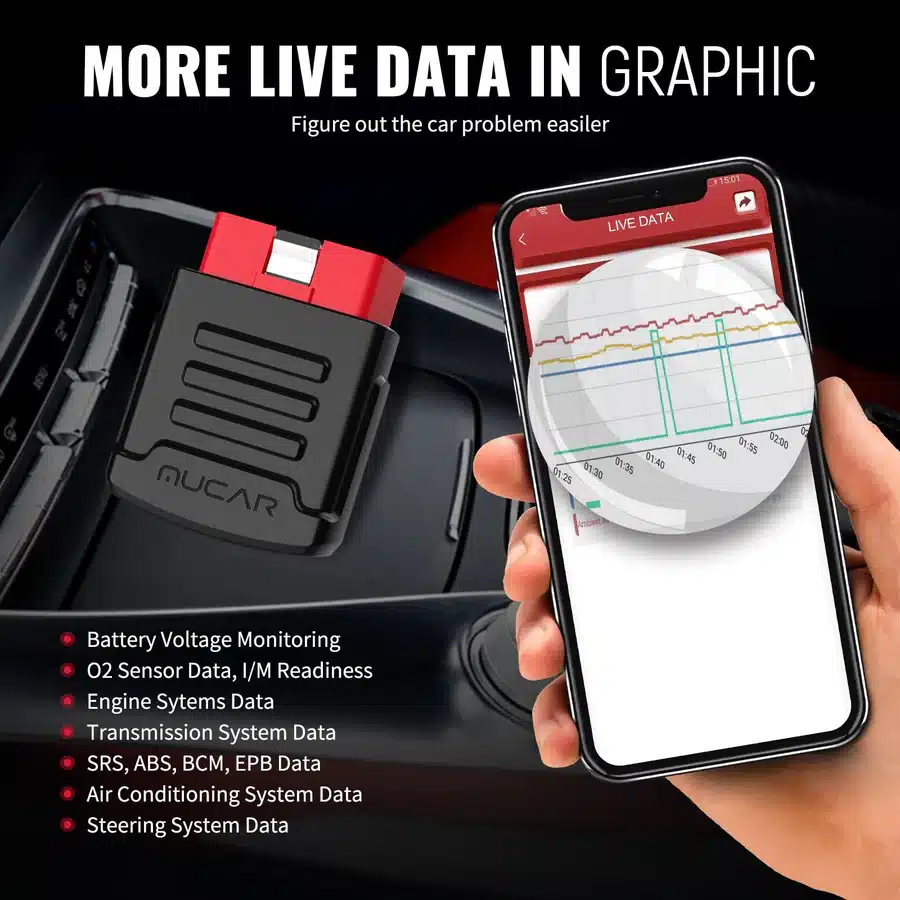 Scanner Automóvel Mucar BT200 PRO OBD 2 Ferramenta de Diagnóstico Automotivo Completa - Image 6