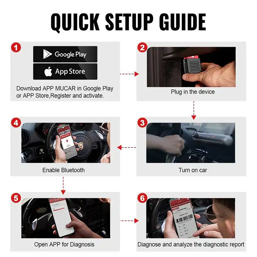 Scanner Automóvel Mucar BT200 PRO OBD 2 Ferramenta de Diagnóstico Automotivo Completa - Image 7