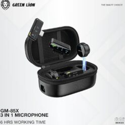 Microfone sem fio Green Lion GM-85X 3 em 1 visor LED 6h entrada USB-C/Lightning/receptor para câmera, redução de ruído - Image 9