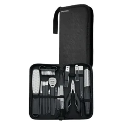 Conjunto de Cortadores de Unhas Portáteis Porodo 16 em 1 para Manicure e Pedicure