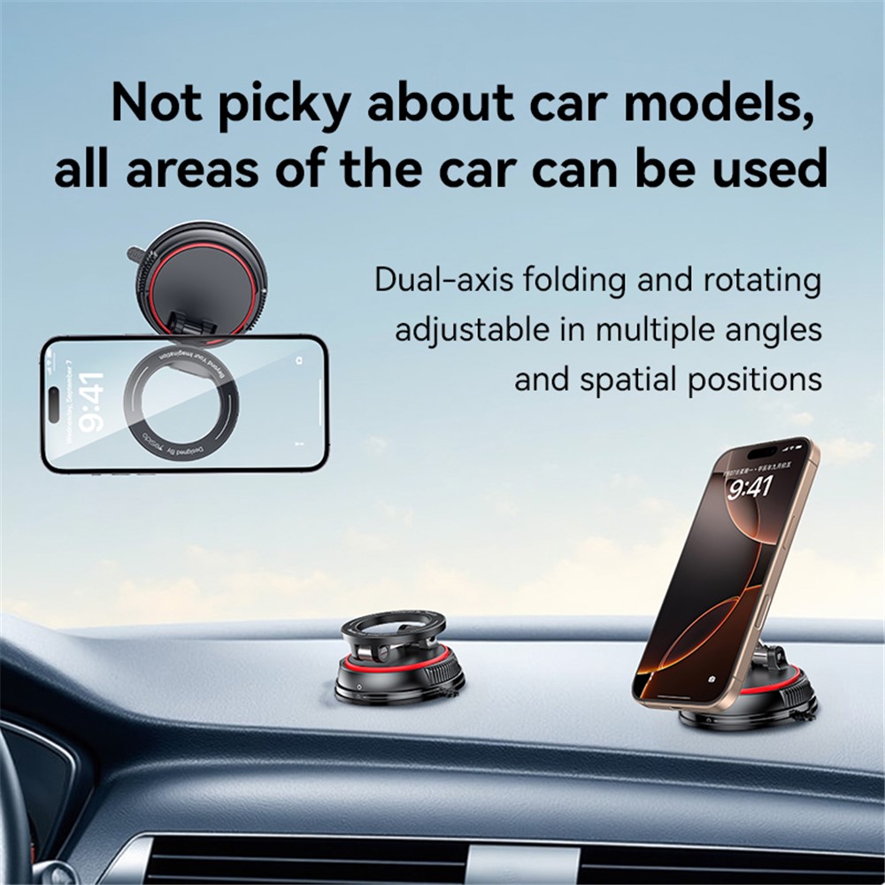 Suporte para celular veicular com ventosa, rotação de 360° e dobrável, em liga de zinco - Image 3