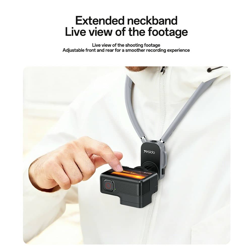 Suporte multifuncional para Telemóvel Yesido para pescoço com alça traseira (cinza) - Image 6