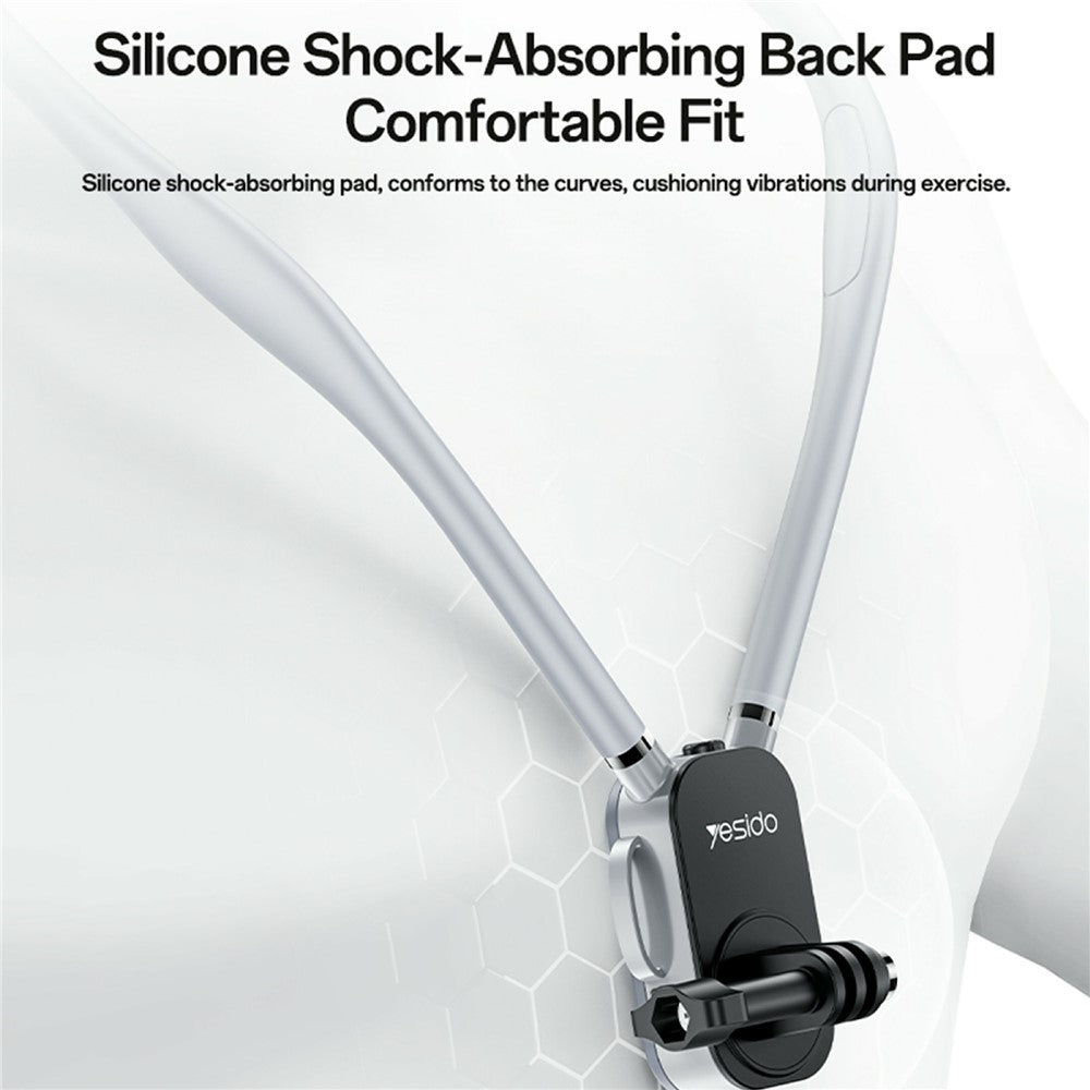 Suporte multifuncional para Telemóvel Yesido para pescoço com alça traseira (cinza) - Image 3