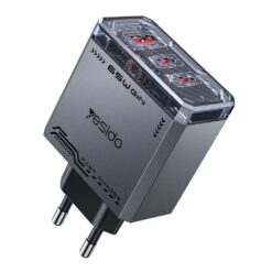 YESIDO YC101 65W GaN Charger USB A + 2 USB C Transparent Mech Fast Charging Adapter loja de angola
