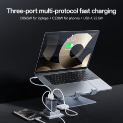 YESIDO YC101 65W GaN Charger USB A + 2 USB C Transparent Mech Fast Charging Adapter