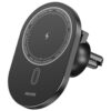 Carregador sem fio WEKOME WP-U207 com suporte magnético para carro, carregamento rápido de 15 W, rotação de 360 ​​graus e encaixe na saída de ar - Preto