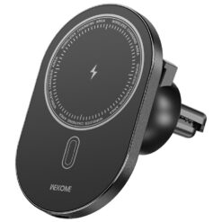 Carregador sem fio WEKOME WP-U207 com suporte magnético para carro, carregamento rápido de 15 W, rotação de 360 ​​graus e encaixe na saída de ar - Preto