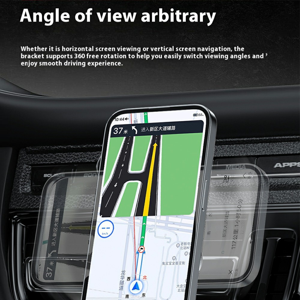 Carregador sem fio WEKOME com suporte magnético para carro carregamento rápido de 15W 360º - Preto - Image 4