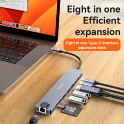 Adaptador HUB Multifuncional Tipo-C 3.1  8 em 1 Yesido (Cinza Escuro) - Image 4