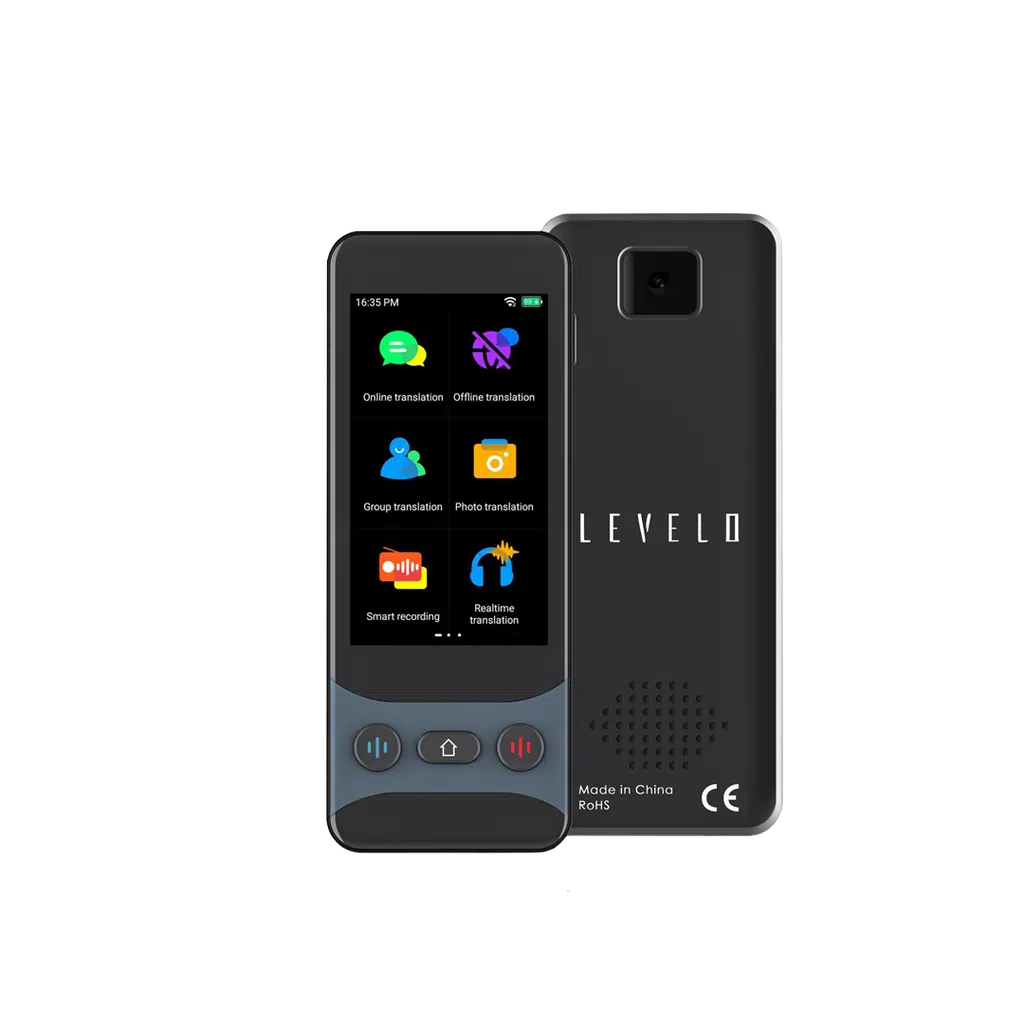 Levelo FluentLink Tradutor de Voz Offline e Online - Cinza