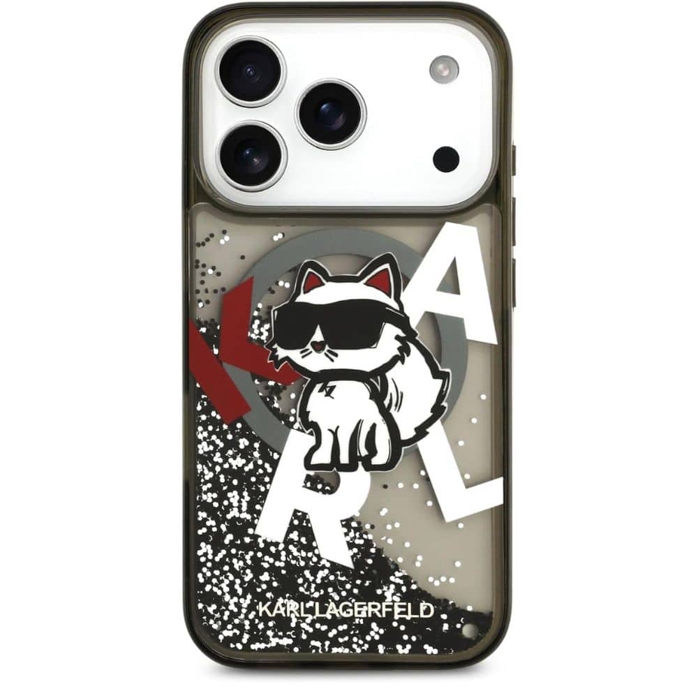 Capa Karl Lagerfeld MagSafe com Glitter Líquido Preta para iPhone 17 Pro Max – KLHMP17XLCHSCTDK - Image 4