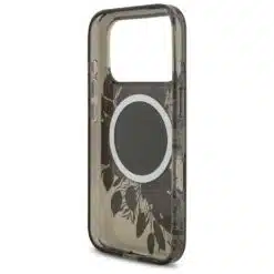 Capa Guess MagSafe para 18 Pro Max | iPhone 17 Pro Max IML com estampa floral e cordão - Preta - Imagem 3