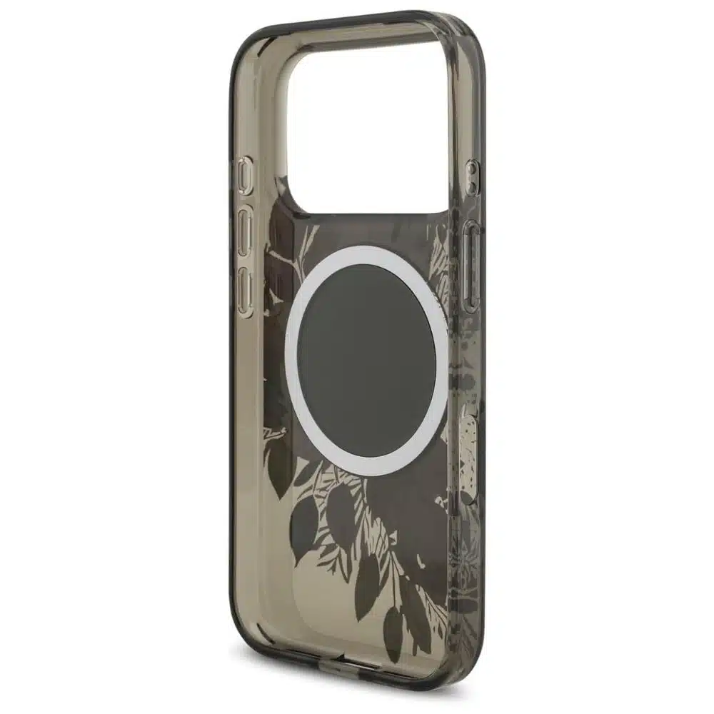 Capa Guess MagSafe para 18 Pro Max | iPhone 17 Pro Max IML com estampa floral e cordão - Preta - Imagem 3