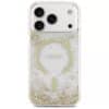 Capa MagSafe Guess com glitter na parte inferior em resina para iPhone 17 Pro dourada (GUHMP17LRGRGED)