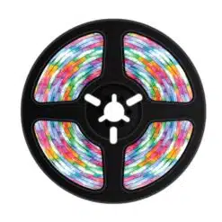 Fita de LED RGB Porodo Blue de 5 metros com sensor de som e controle remoto de 44 teclas.