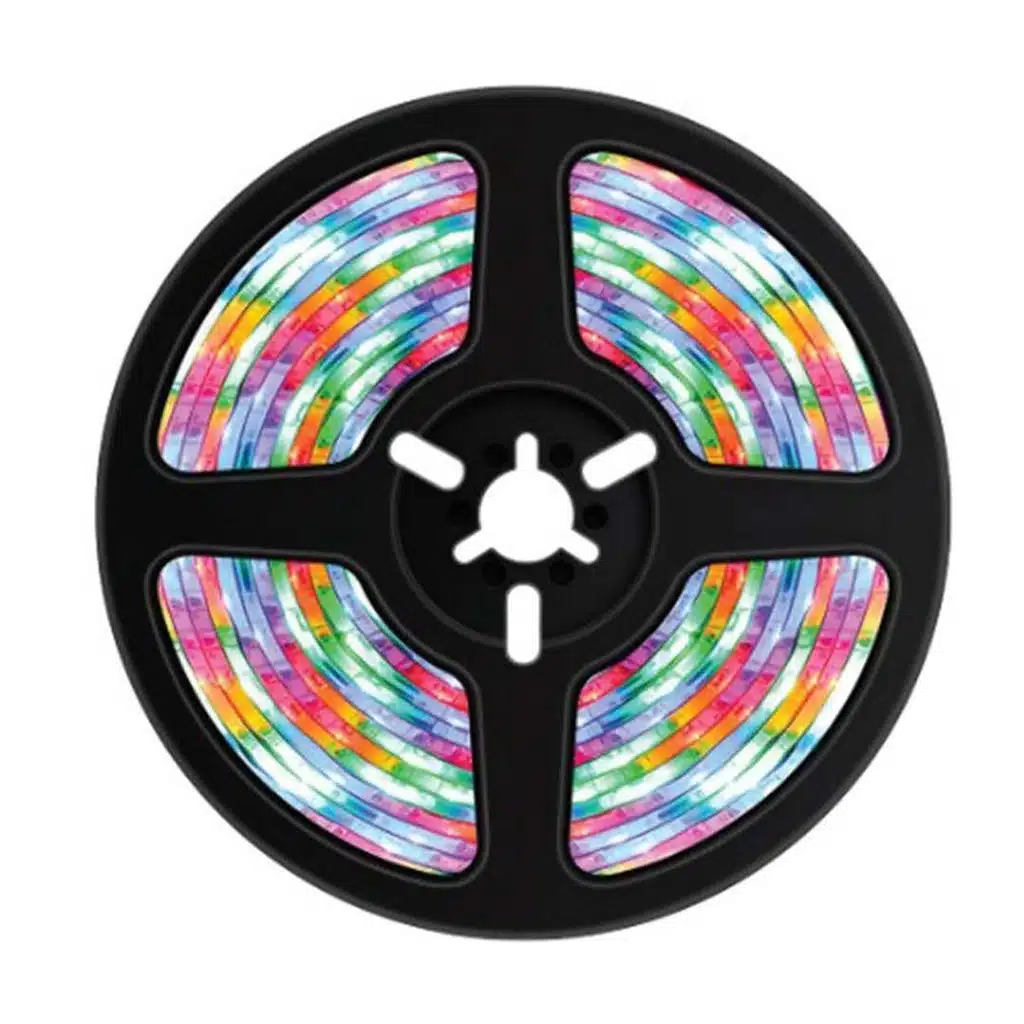 Fita de LED RGB Porodo Blue de 5 metros com sensor de som e controle remoto de 44 teclas.