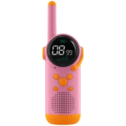 Walkie-talkies infantis Porodo com tela LCD dupla, lanterna, teclado e trava de segurança para crianças. angola loja luanda