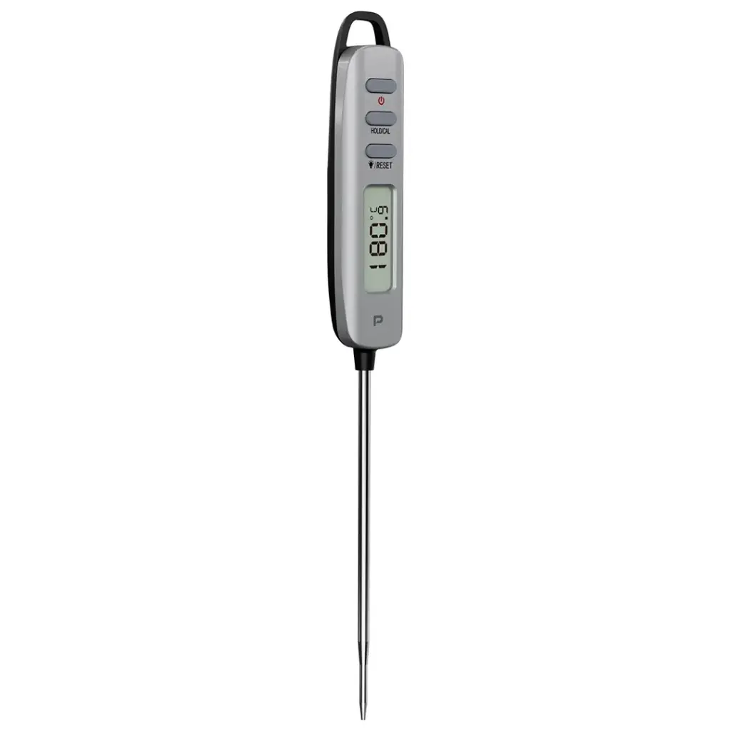 Termômetro digital para carnes Porodo Lifestyle com rotação automática de 180° - Prata