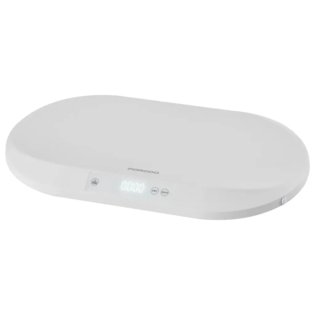 Balança Digital Elétrica para Bebê Porodo Lifestyle Minimeasure com Fita Métrica - Branca