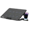 Suporte ergonômico para laptop com 8 ventoinhas, compartimento para celular integrado, duas portas USB-A, compatível com laptops de até 16", estabilidade antiderrapante, 7 ângulos de inclinação - Preto