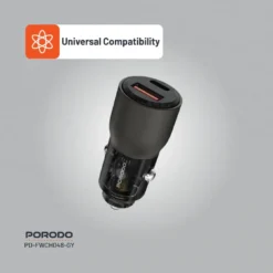 Carregador para carro Porodo de 95W transparente com carregamento PD para múltiplos dispositivos. - Image 3