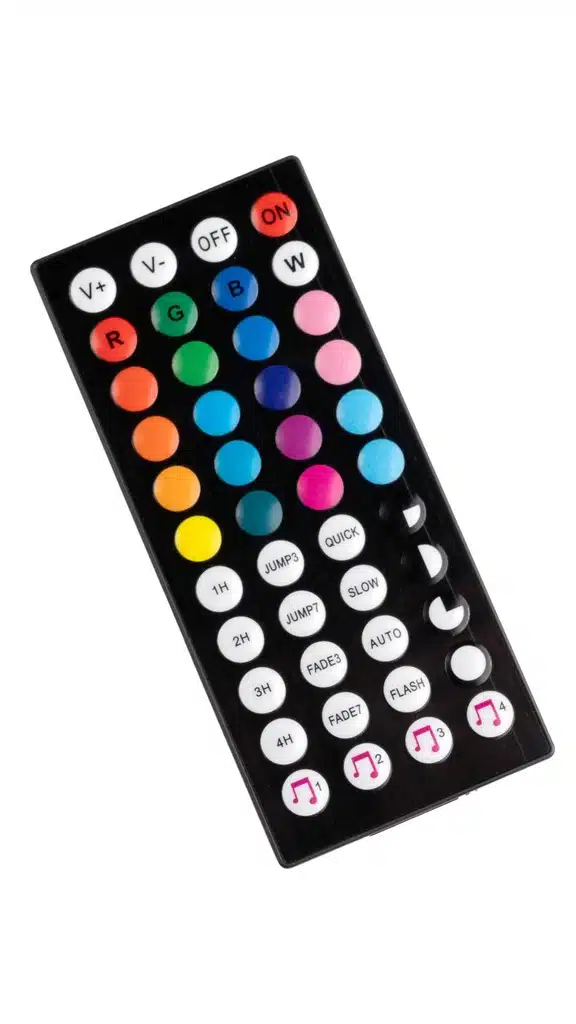 Fita de LED RGB Porodo Blue de 5 metros com sensor de som e controle remoto de 44 teclas. - Image 3