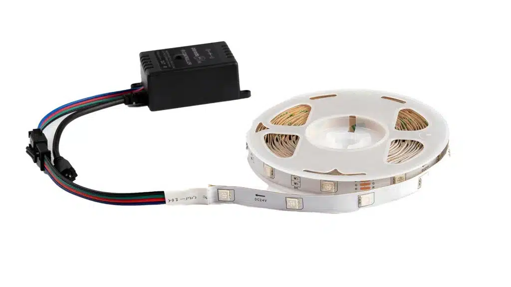 Fita de LED RGB Porodo Blue de 5 metros com sensor de som e controle remoto de 44 teclas. - Image 5