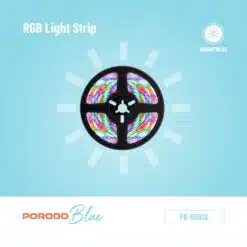 Fita de LED RGB Porodo Blue de 5 metros com sensor de som e controle remoto de 44 teclas. - Image 9