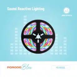 Fita de LED RGB Porodo Blue de 5 metros com sensor de som e controle remoto de 44 teclas. - Image 11
