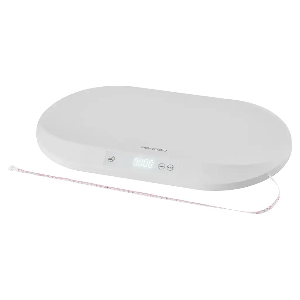 Balança Digital Elétrica para Bebê Porodo Lifestyle Minimeasure com Fita Métrica - Branca - Image 2